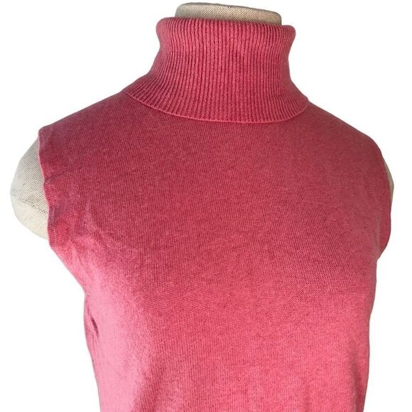 Dana Buchman Womens MP 100% Cashmere Pink Turtleneck Sleeveless Sweater Tank Top - Picture 3 of 10